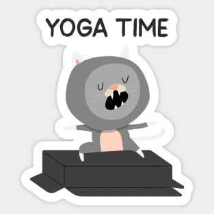 Yoga Cat / Yoga Time / Yoga Training T-shirt / Cute Cat Doing Yoga Sticker